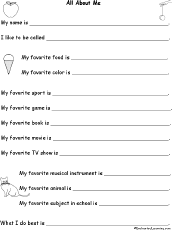 Math Coloring Sheets on Short  Printable Worksheet About The Likes And Dislikes Of A Student