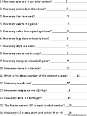 Numbers Quiz