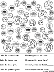 Coloring Page Coins