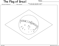 Brazil's Flag: Coloring Page