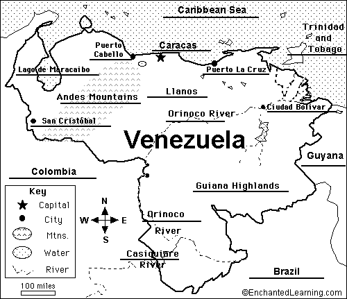 Label the Map of Venezuela - answers
