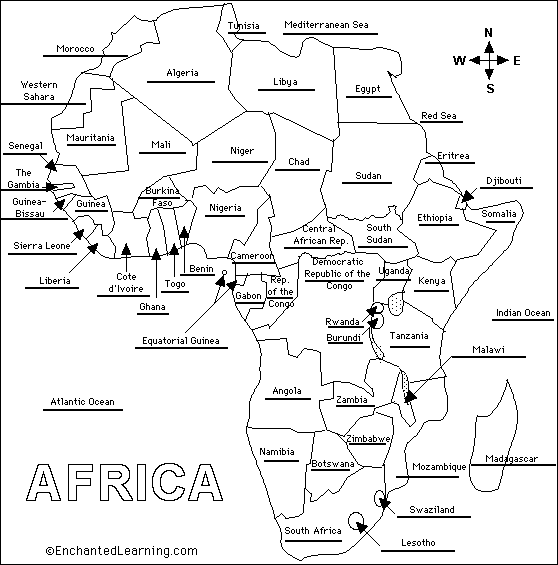 outline map of africa with rivers. a political ofthereoutline map