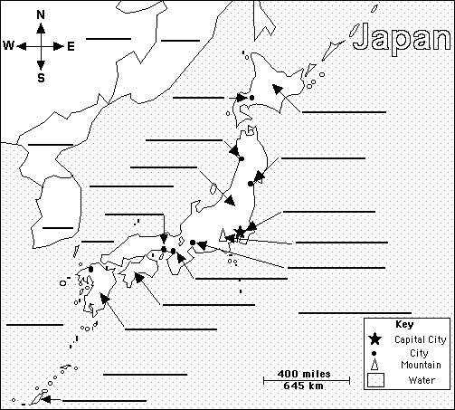 map of japan cities. Label Japan#39;s major island,