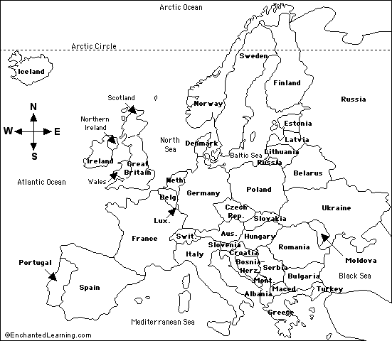 map of europe countries. European map