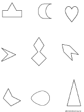 Draw Lines of Symmetry for Shapes #1: Printable Worksheet