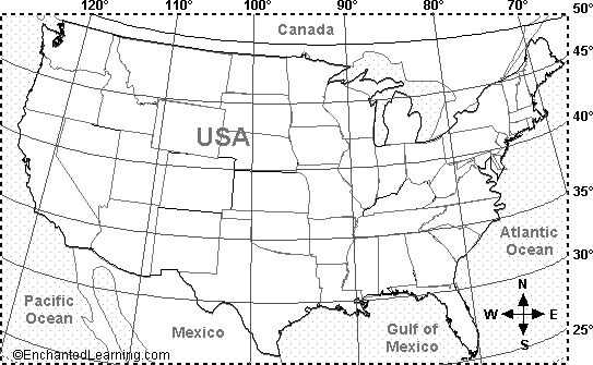 Usa Map Latitude And Longitude