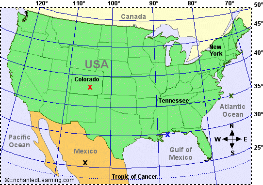 Usa Map Latitude