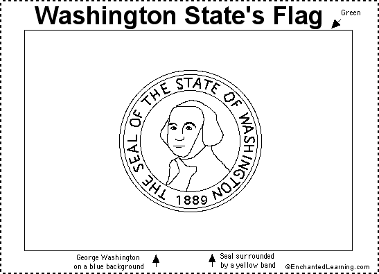Washington State Flag Printout EnchantedLearning