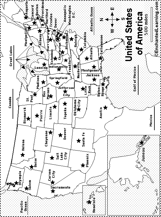 USA state capitals answers