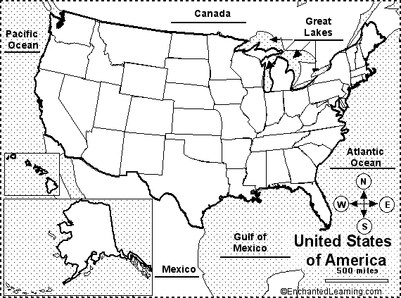 USA find your state and label