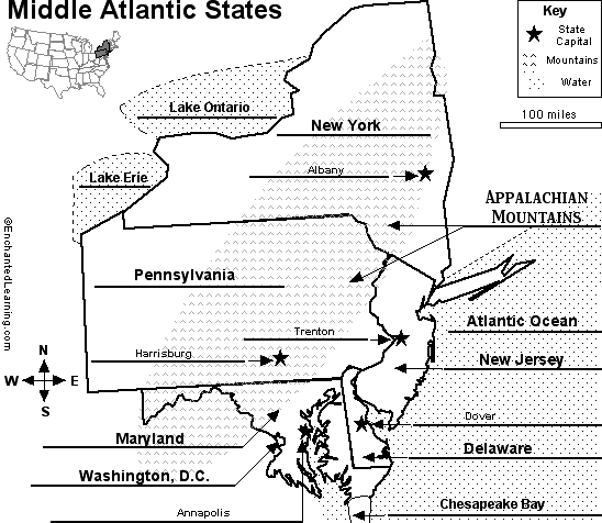 Midwestern US states to label