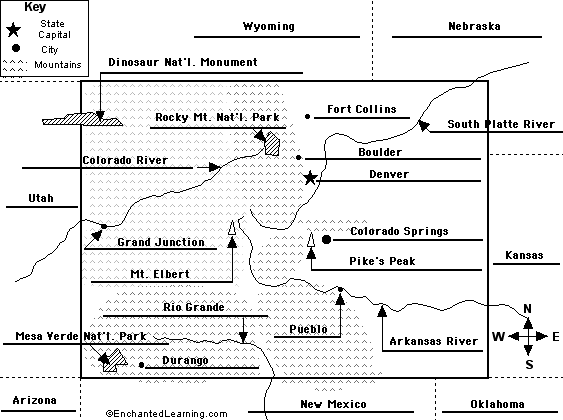 Label Colorado state map answers