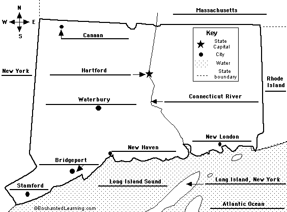 Label Connecticut state map answers