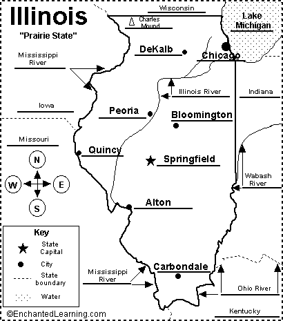 Label Illinois state map answers