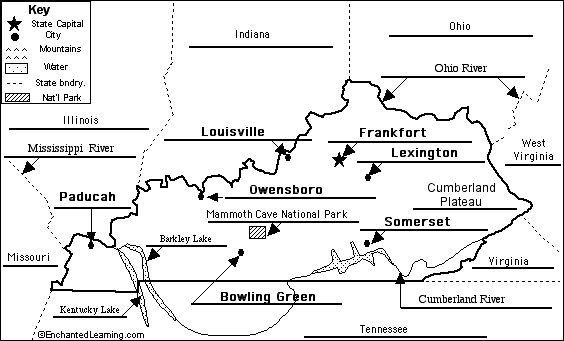 Label Kentucky map answers