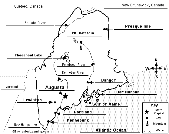 Label Maine map answers