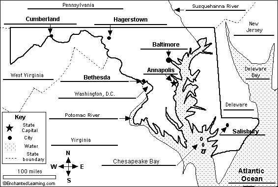 Label Maryland map answers