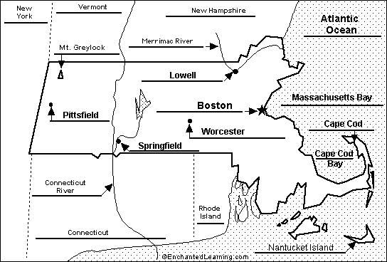 Label Massachusetts map answers