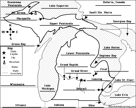 Label Michigan map answers