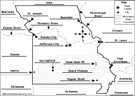 Label Missouri map answers