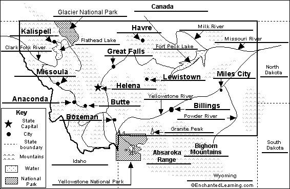 Label Montana map answers