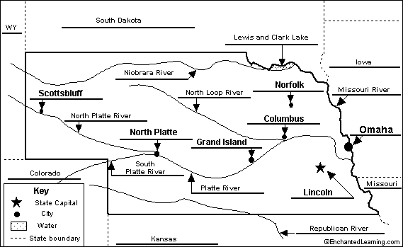Label Nebraska map answers