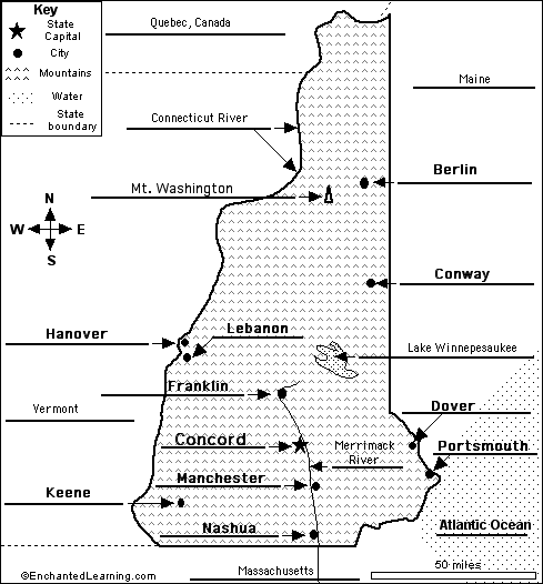 Label New Hampshire map answers