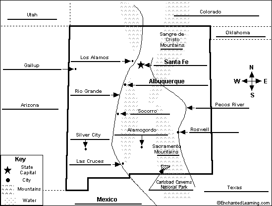 Label New Mexico map answers