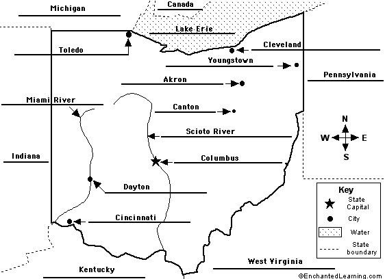 Label Ohio map answers