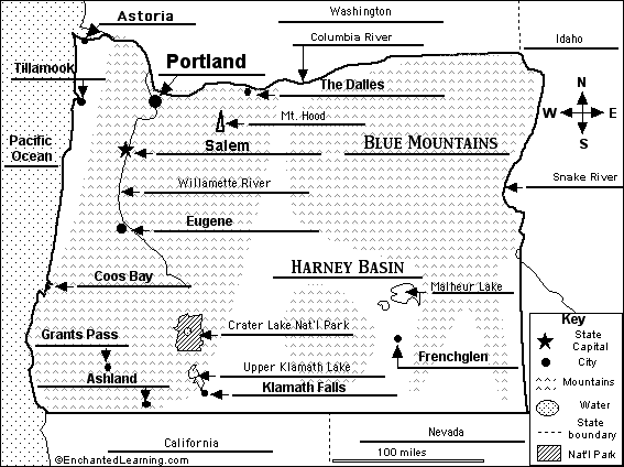 Label Oregon map answers