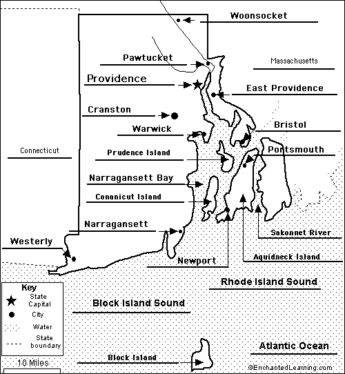 Label Rhode Island map answers