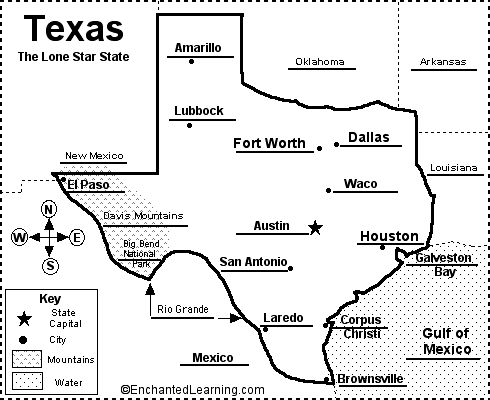 a map of texas state. Label Texas state map answers