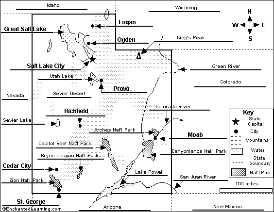 Label Utah map answers