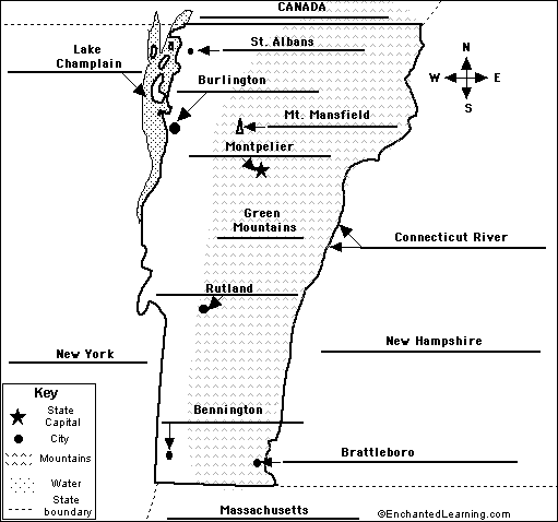 Label Vermont map answers