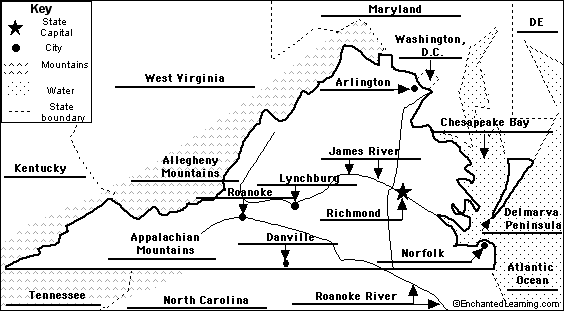 Label Virginia map answers