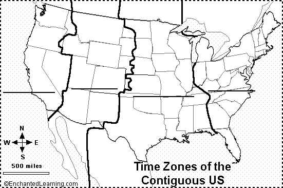 map with time zones usa. US Time Zones