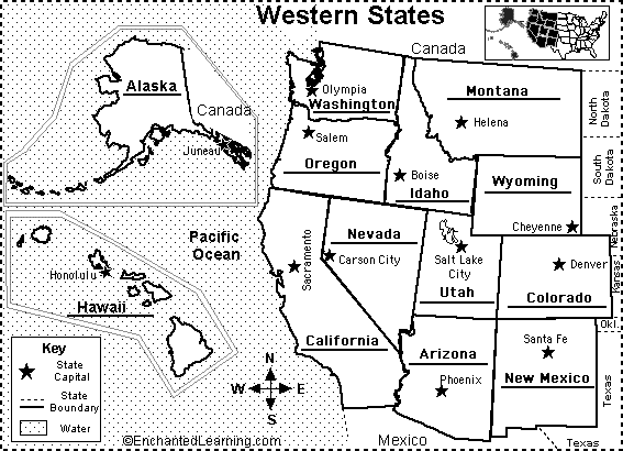 western US states to label