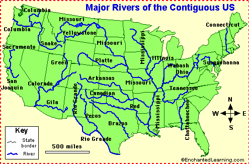 Us+major+rivers+map