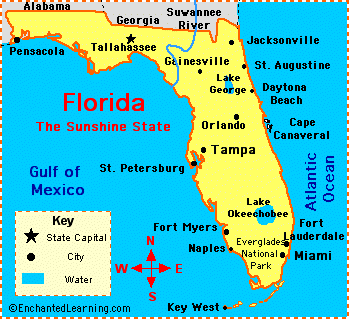 Florida: Facts, Map and State Symbols - EnchantedLearning.com