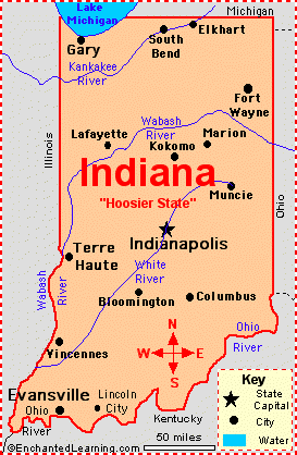 IndianaMap Major Cities