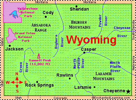 Map Of Wyoming State. Wyoming: Facts, Map and State