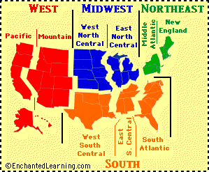Usa Map Of Regions