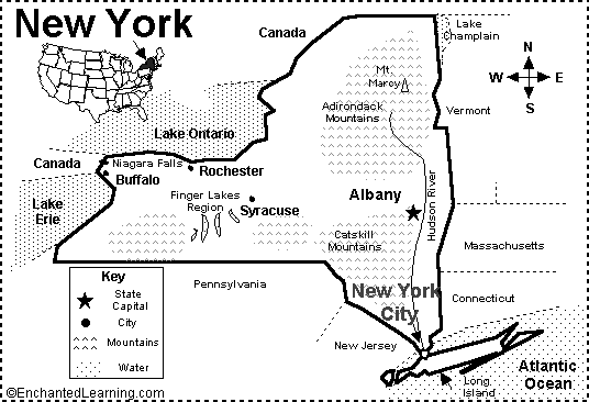 new york state map. New York