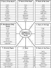 words by category