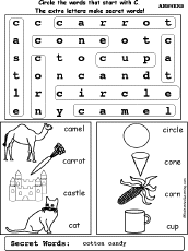 Letter C Wordsearch