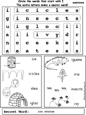 Letter I Wordsearch