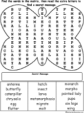 Crossword Puzzles Printable on Wordsearch Puzzle Find The Words In The Butterfly Wordsearch Puzzle
