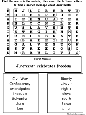 juneteenth Wordsearch