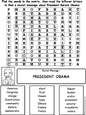 President Obama Wordsearch