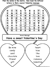 Valentine Wordsearch